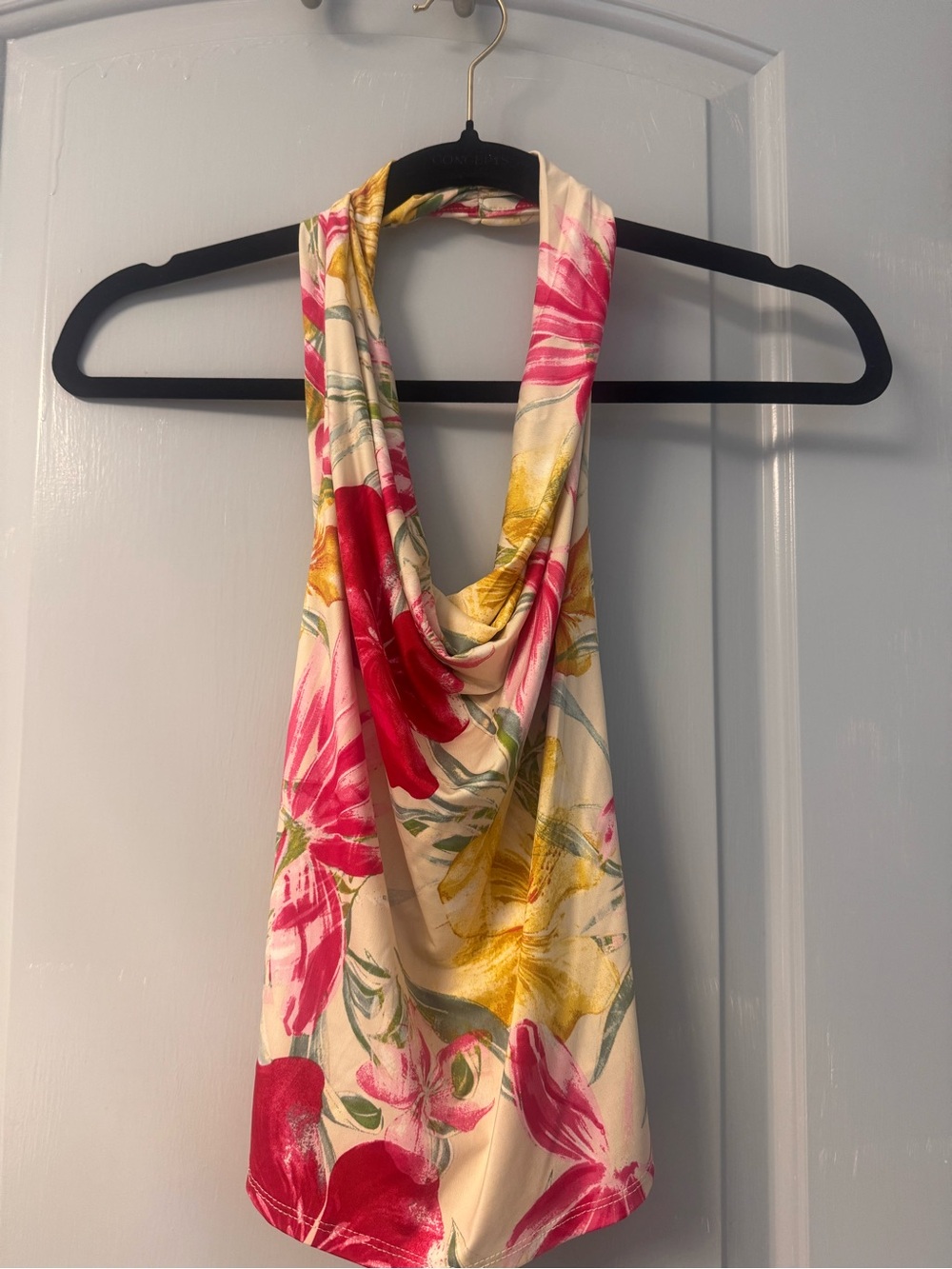 Target Floral Cowl Neck Camisole - Pink, Yellow & Cream